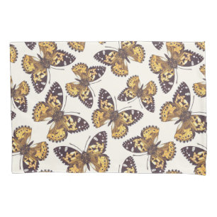 Painted lady butterfly pattern pillow case