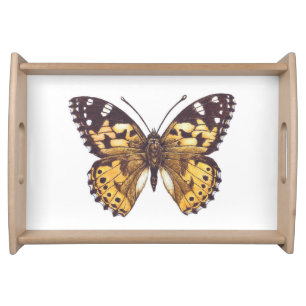 Painted lady butterfly serving tray