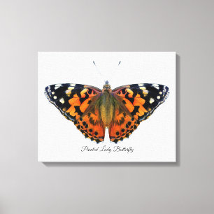 Painted Lady Butterfly Watercolor Painting Canvas Print