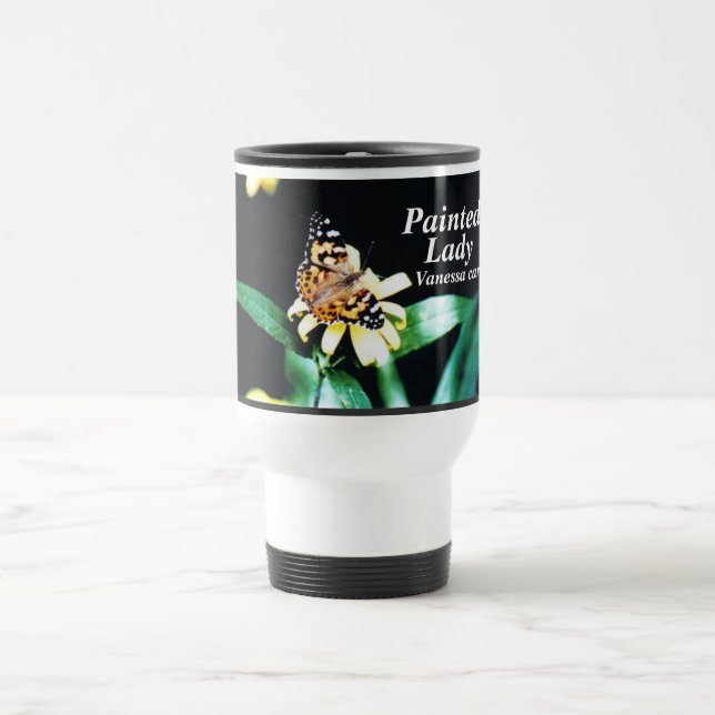 Painted Lady, Vanessa cardui Travel Mug (Center)
