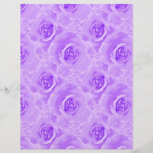 Painted Lavender Roses Art  Craft Scrapbook Paper