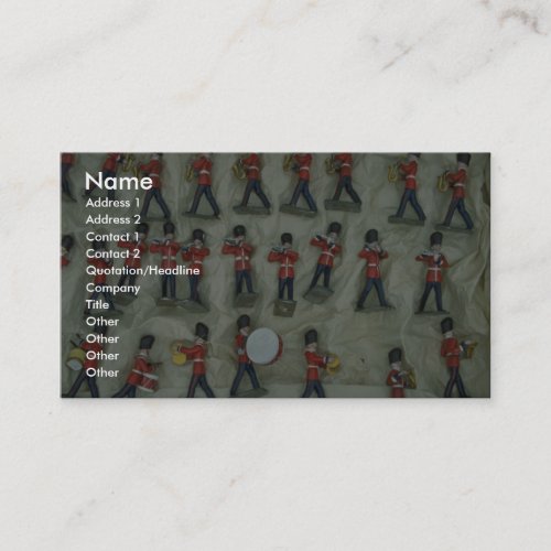 Painted lead soldiers business cards