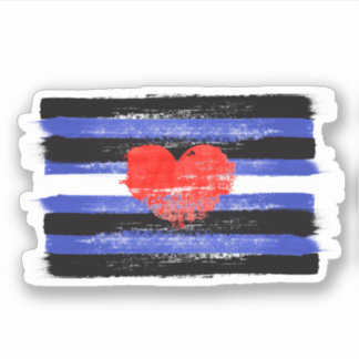 PAINTED LEATHER PRIDE FLAG and SYMBOL Sticker
