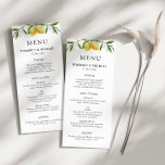 Painted lemons greenery foliage wedding menu<br><div class="desc">lovely watercolor lemons with greenery foliage. You can personalize the text and colors.</div>