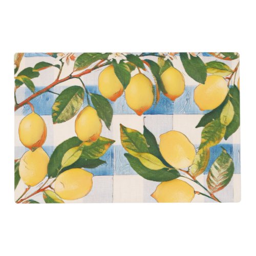 Painted Lemons on a Table Landscape  Placemat
