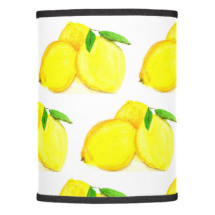 Painted Lemons Yellow Fruit Pattern Watercolor Lam Lamp Shade