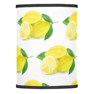 Painted Lemons Yellow Fruit Pattern Watercolor Lamp Shade