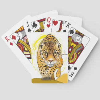 Painted leopard or Jaguar Poker Cards