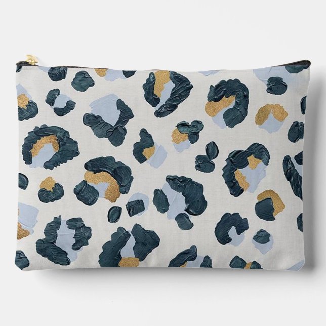 Painted Leopard Print Accessory Pouch (Front)