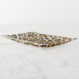 Painted Leopard Trinket Tray
