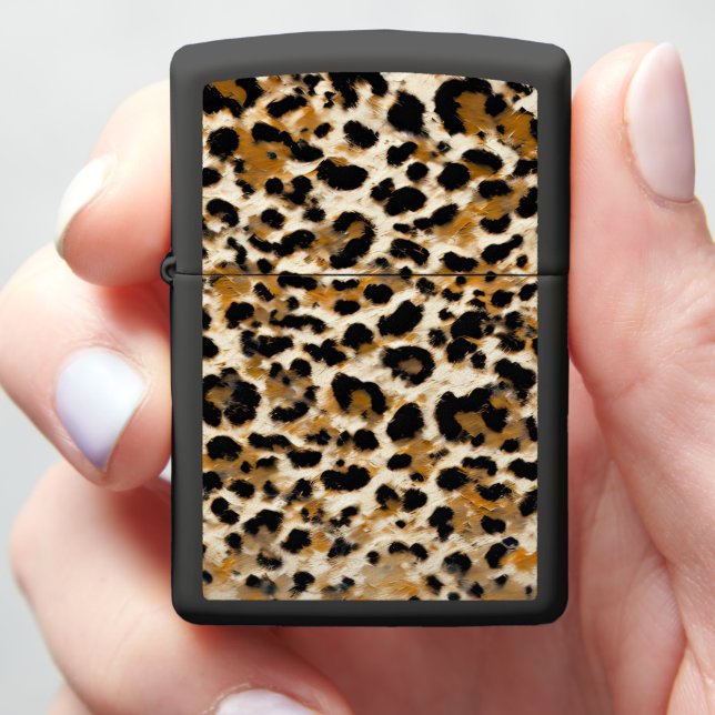 Painted Leopard Zippo Lighter (In Hand)