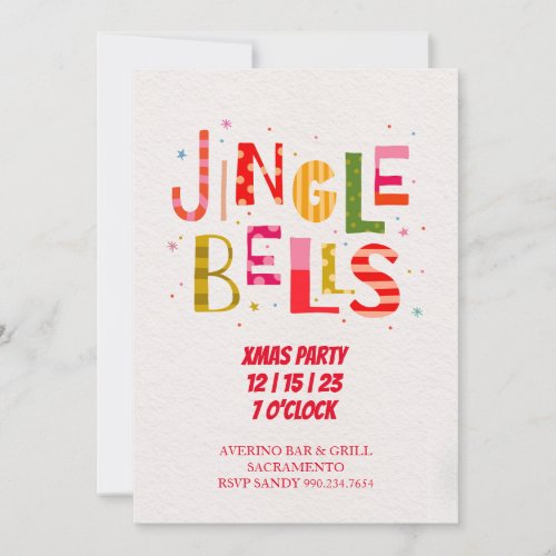 Painted letters _jingle bells christmas invitation