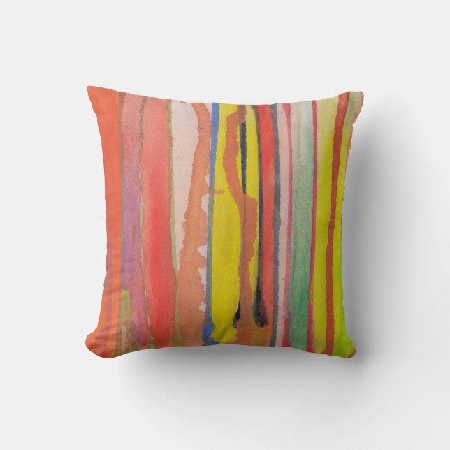 painted lines throw pillow (Front)