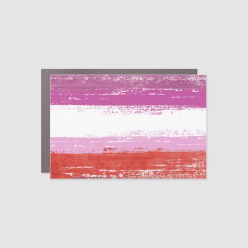 Painted Lipstick Lesbian Pride Flag and Lips Car Magnet