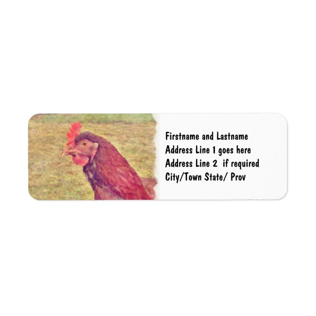 Painted Little Red Hen Label (Front)