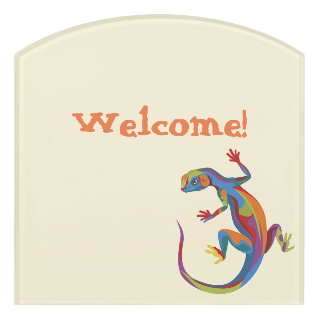 Painted Lizard Door Sign (Contour Front)