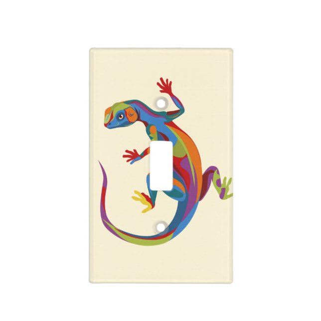 Painted Lizard Light Switch Cover (Front)