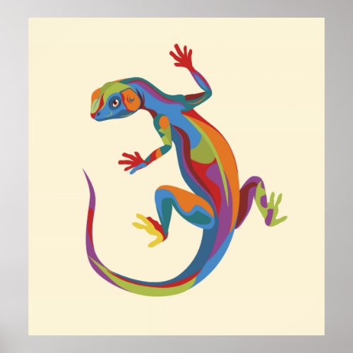 Painted Lizard Poster