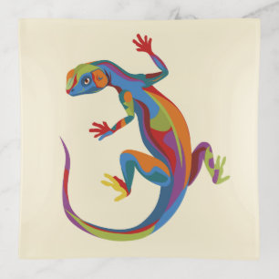 Painted Lizard Trinket Tray