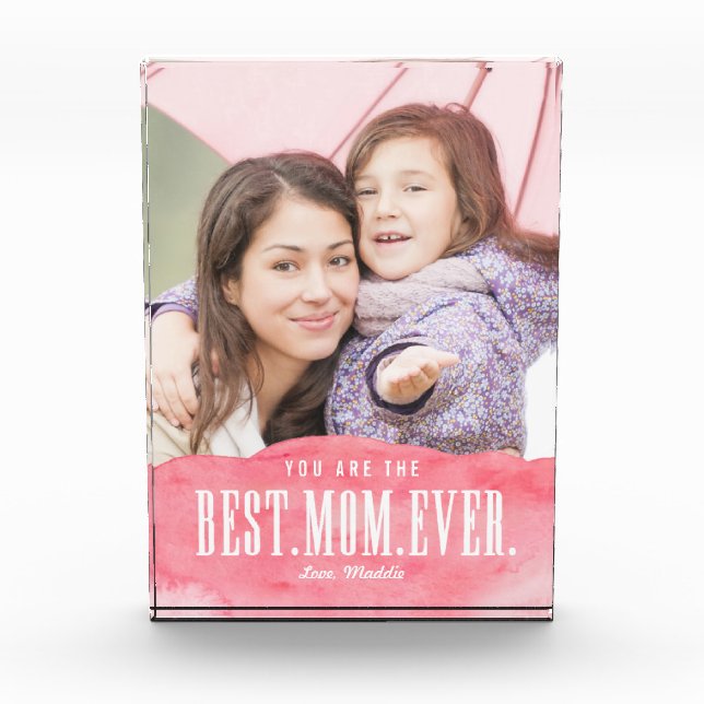 Painted Love Best Mom Ever Photo Block (Front)