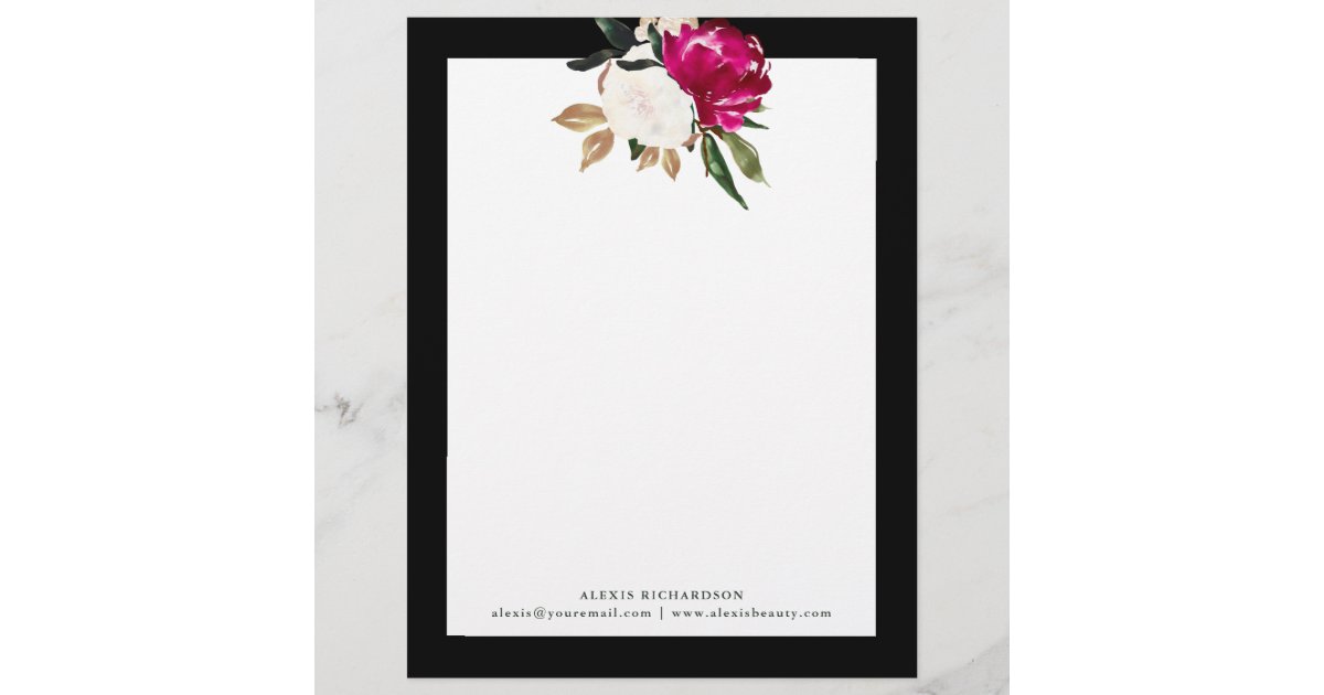 Painted magnolia letterhead zazzle