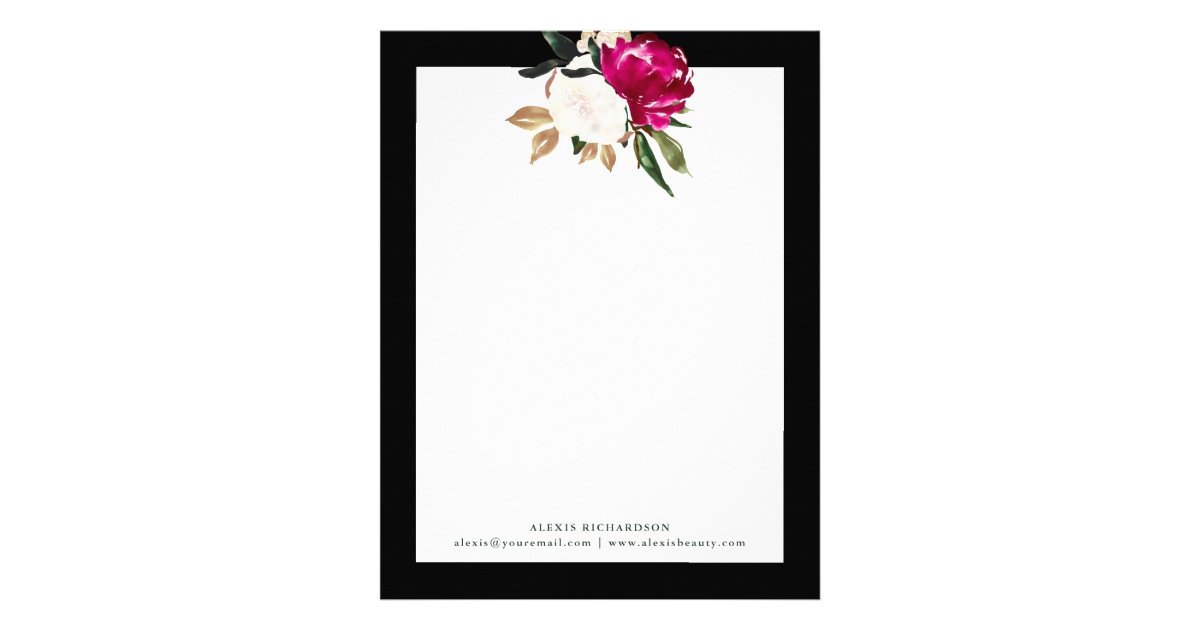 Painted magnolia letterhead zazzle