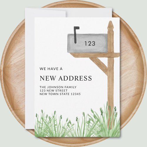 Painted Mailbox Watercolor New Address Moving Announcement