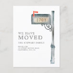 Painted mailbox watercolor new home moving announcement postcard