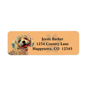Painted Maltese Return Address Label