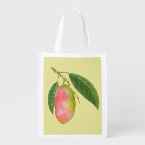 Painted mango and tangerine  grocery bag