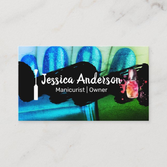 Painted Manicured Nails | Salon Business Card (Front)