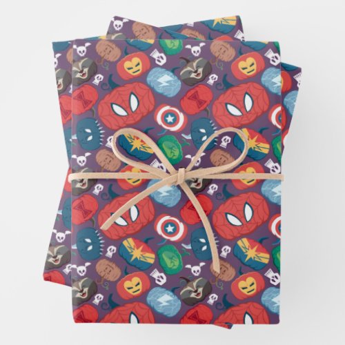 Painted Marvel Jack_o_Lanterns Wrapping Paper Sheets
