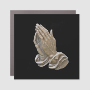 Painted Metal Looking Praying Hands Car Magnet
