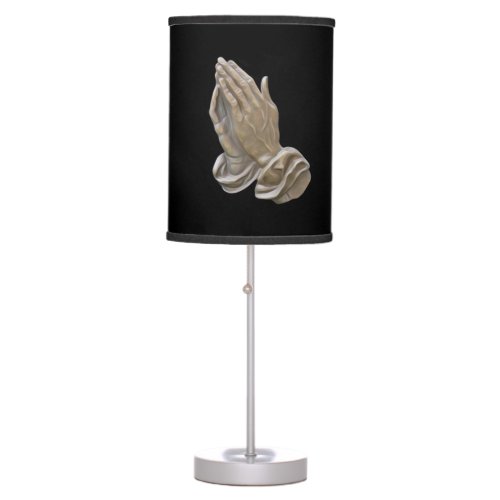 Painted Metal Looking Praying Hands Table Lamp