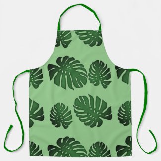 Painted Monstera -exotic  All-Over Print Apron