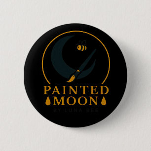 Painted Moon by Luna Bee Brand Button
