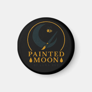 Painted Moon by Luna Bee Brand Button Magnet