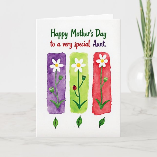 Painted Mothers Day Floral Card (Front)