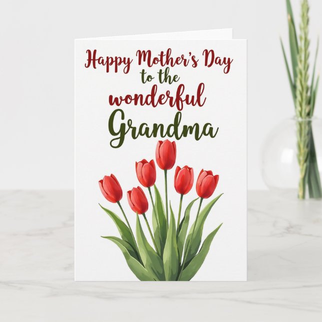 Painted Mothers Day Flower Card (Front)