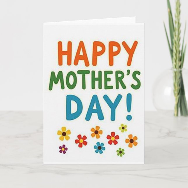 Painted Mothers Day Type Card (Front)