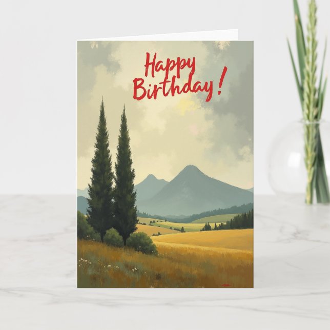 Painted Mountain Birthday Card (Front)
