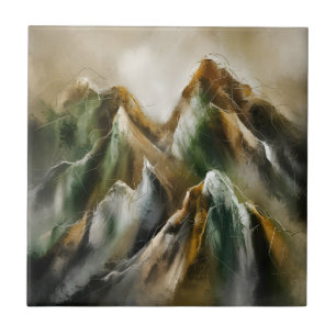 Painted Mountains Ceramic Tile