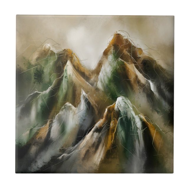 Painted Mountains  Ceramic Tile (Front)