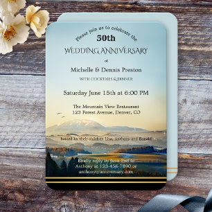 Painted Mountains Wedding Anniversary Party Invitation