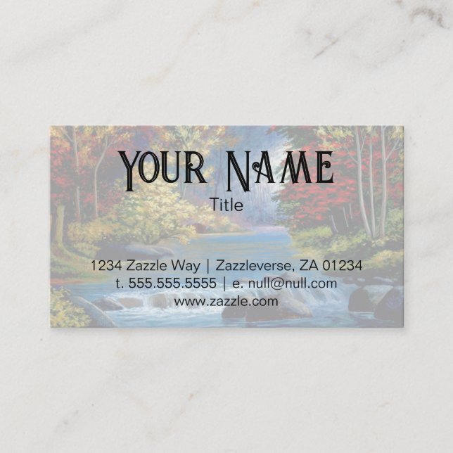 Painted Mysterious Woods and River Business Card (Front)