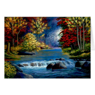 Painted Mysterious Woods and River Cards