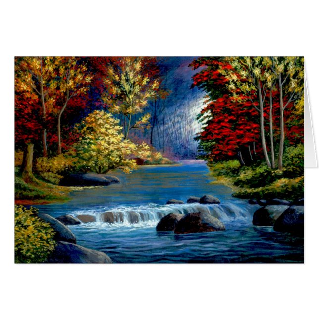 Painted Mysterious Woods and River Cards (Front Horizontal)