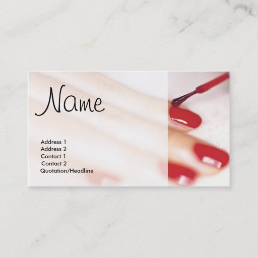 Customizable Painted Nails Business Card