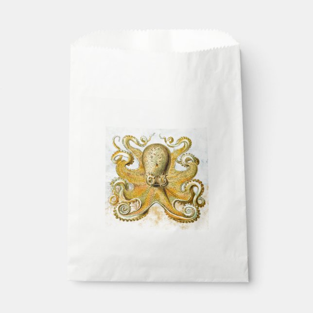 Painted Nautical Octopus Kraken Squid Favor Bag (Front)