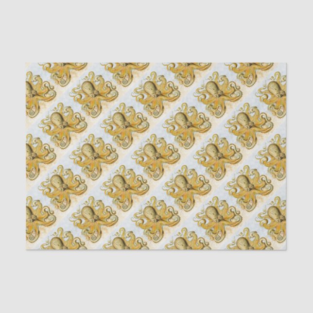 Painted Nautical Octopus Kraken Squid Tissue Paper (Front)